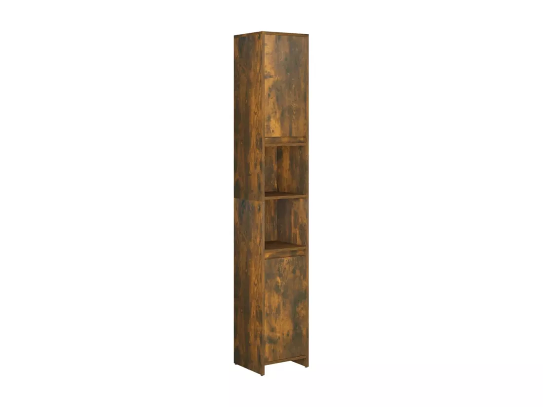 Armoire de bain Chêne fumé 30x30x183,5 cm Bois d'ingénierie
