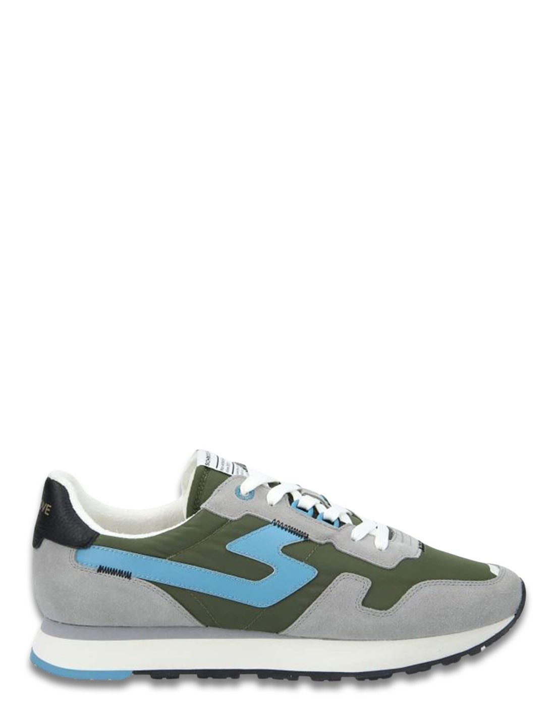 schmoove Baskets de ville Homme Athene Runner M Gris/Vert/Bleu Toile et Daim