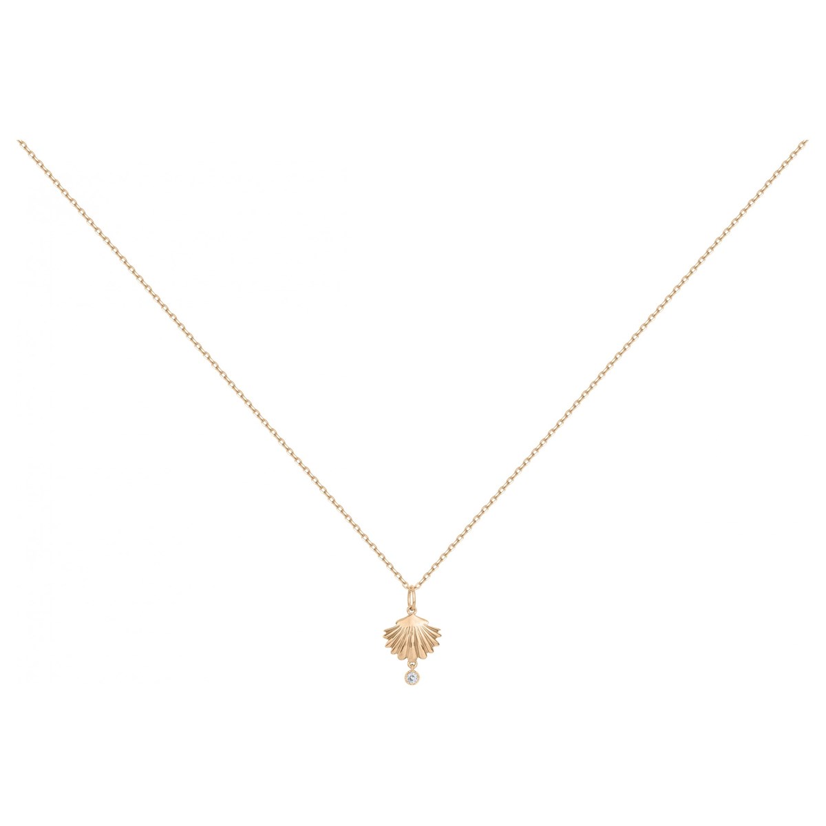 Collier mono-motif en Plaqué Or avec spinelle bleu topaze