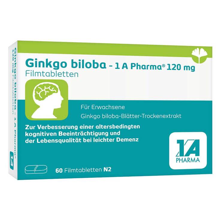 Ginkgo biloba - 1 A Pharma® 120 mg Filmtabletten, 60 St