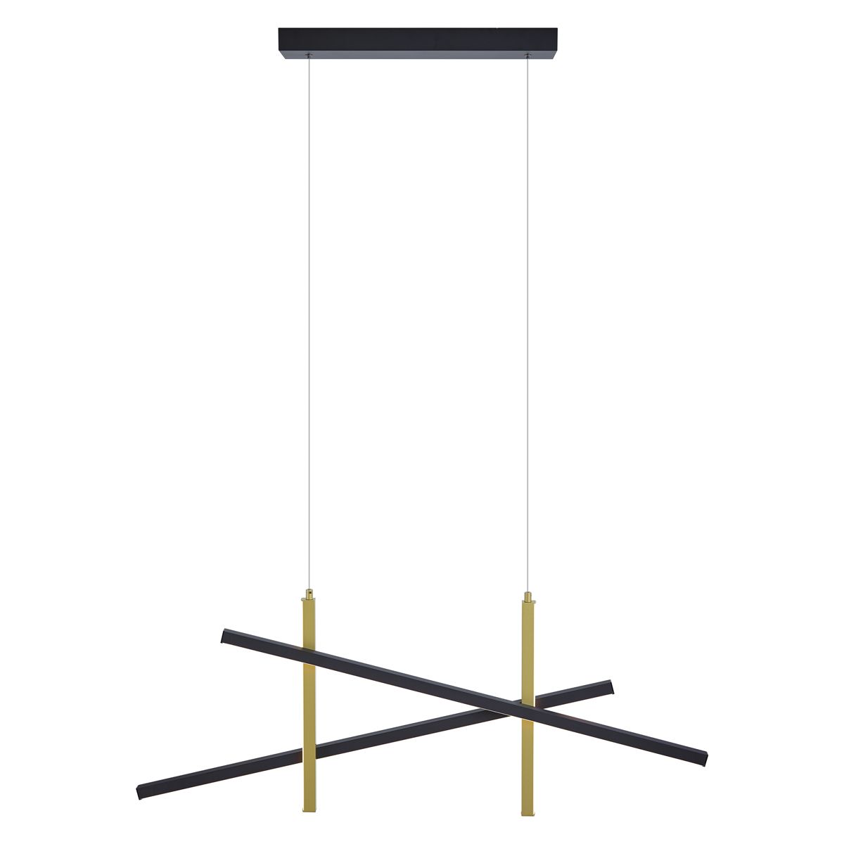 Design hanglamp X zwart met goud incl. LED 3-staps dimbaar - Joy