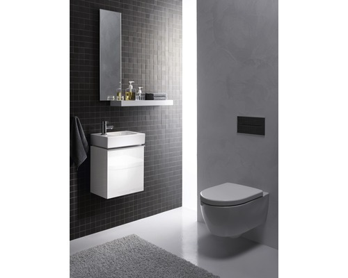 GEBERIT wandcloset iCon XS, diepspoel, randloos, glanzend wit met toiletzitting CG06055000