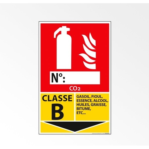 Panneau signalétique Extincteur pour feux de Classe B