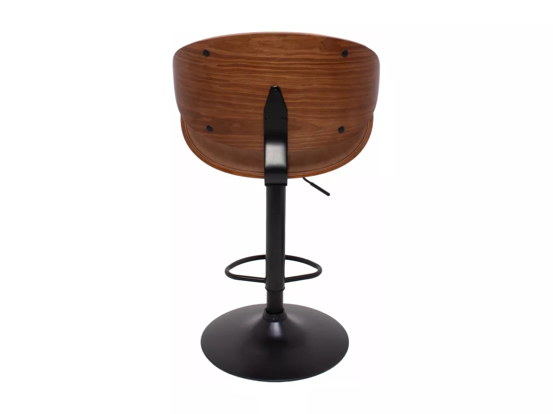Glasgow - Ensemble de 2 tabourets de bar 52,5x94/115x40 cm en bois massif et simili cuir marron