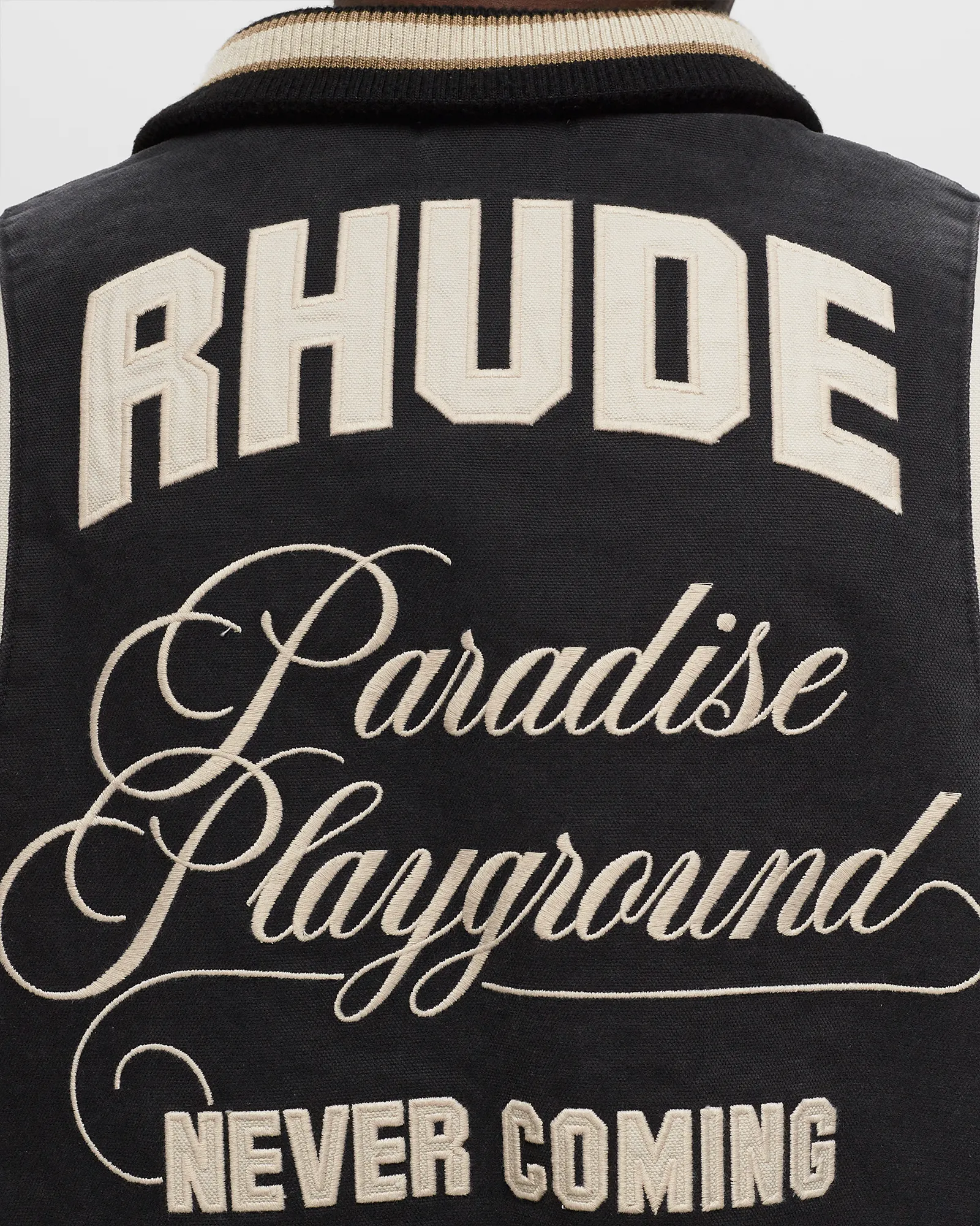 Rhude WASHED CANVAS VARSITY JACKET