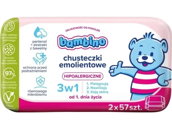 BAMBINO/Mælkeservietter 3in1 2x57stk