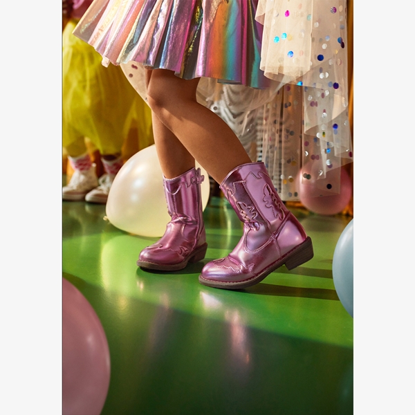 Blue Box meisjes western boots paars metallic
