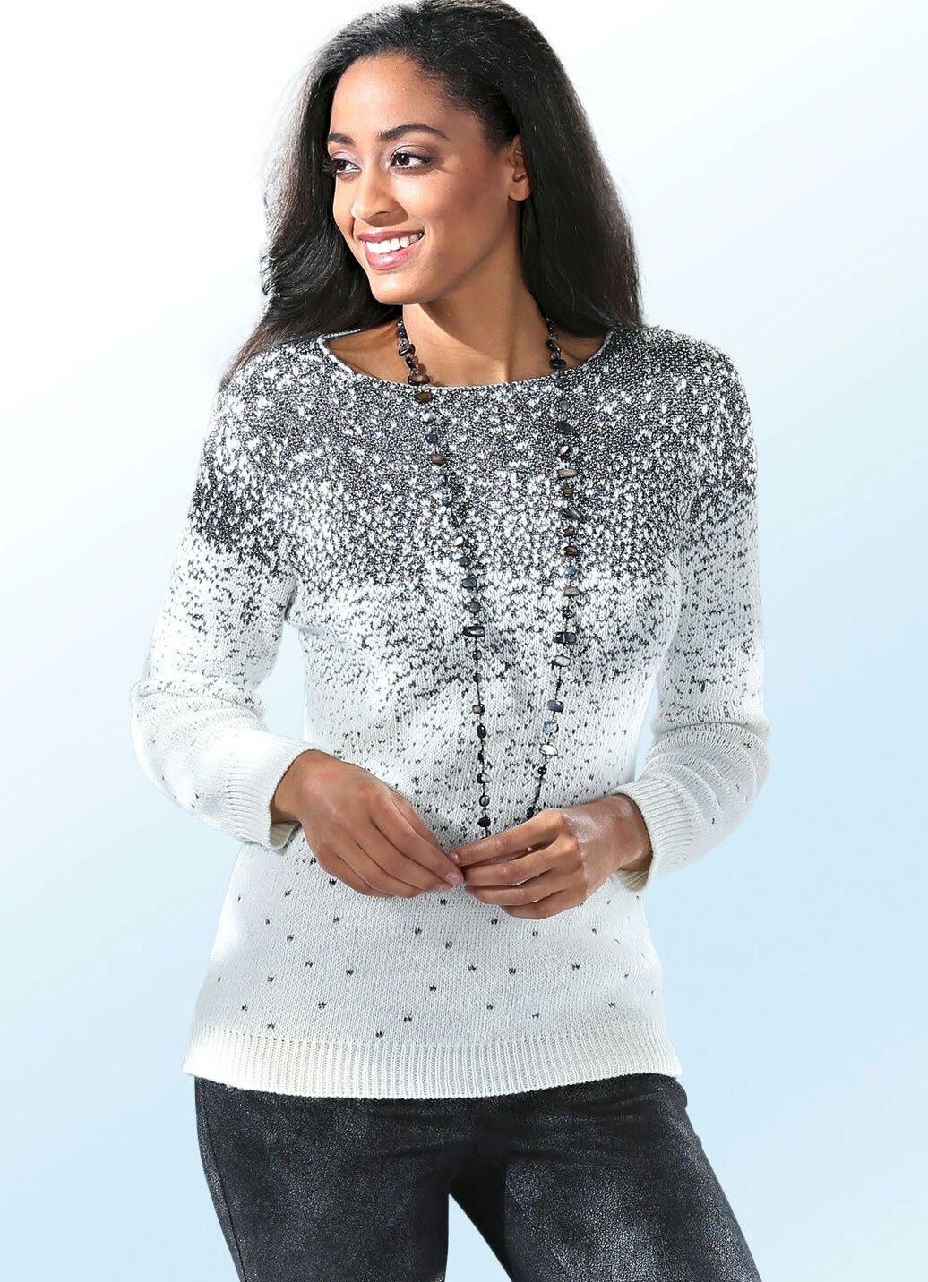 Pullover mit Alpaka und Glitzer
