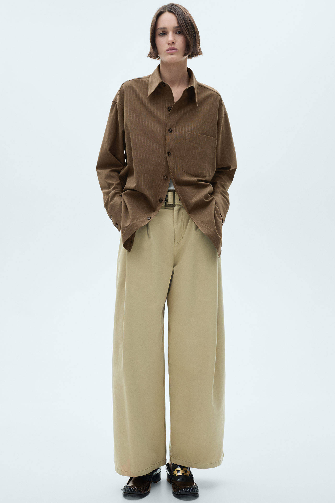 Mango blouse bruin