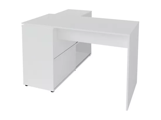 Bureau d'angle panneaux de fibres blanc ANGUS