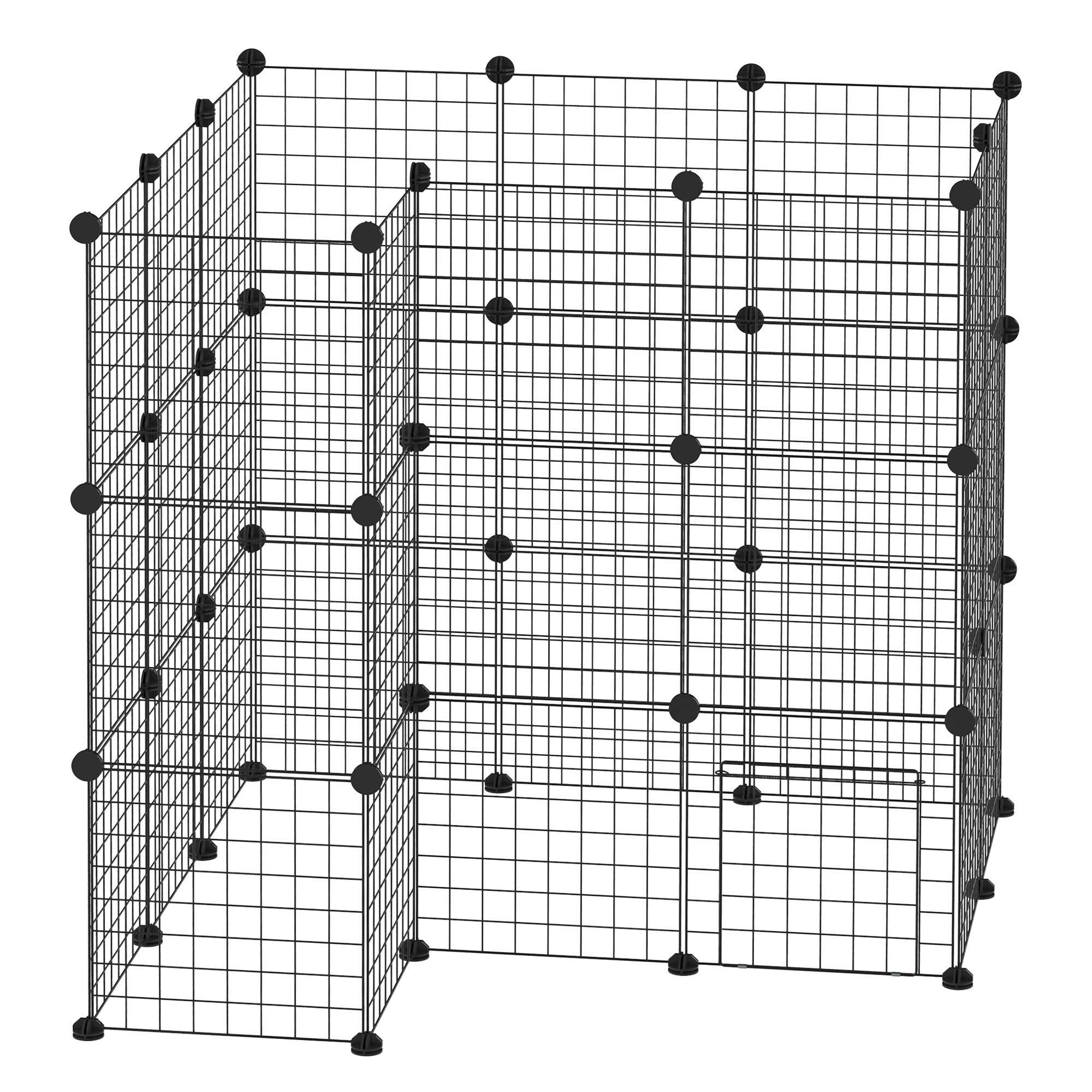PawHut Laufgitter für kleine Haustiere schwarz 146 x 73 x 73 cm (LxBxH)