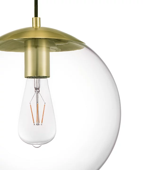 Suspension Dacite GoodHome laiton et transparent E27 IP20