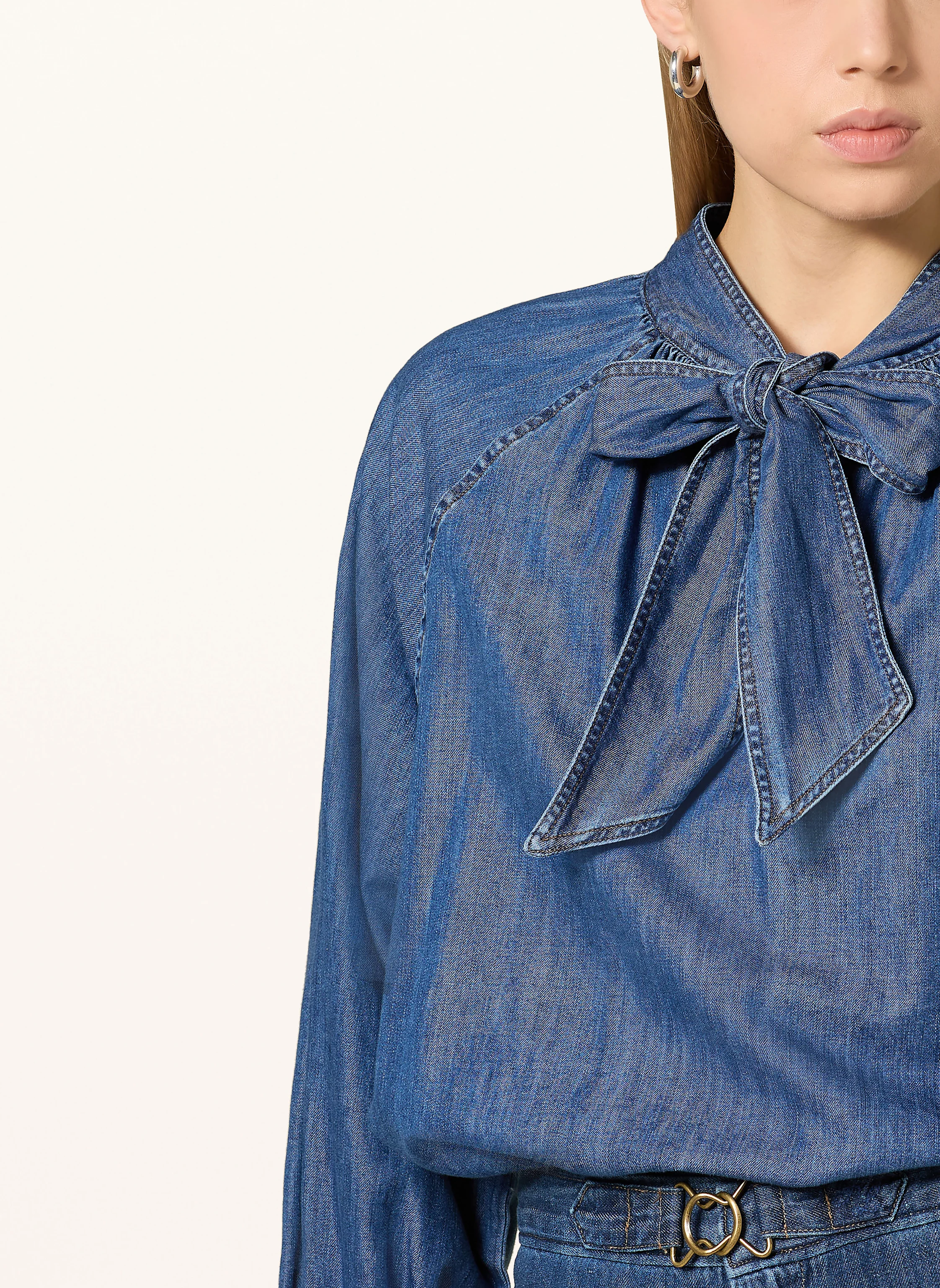 MARELLA Schluppenbluse in Jeansoptik