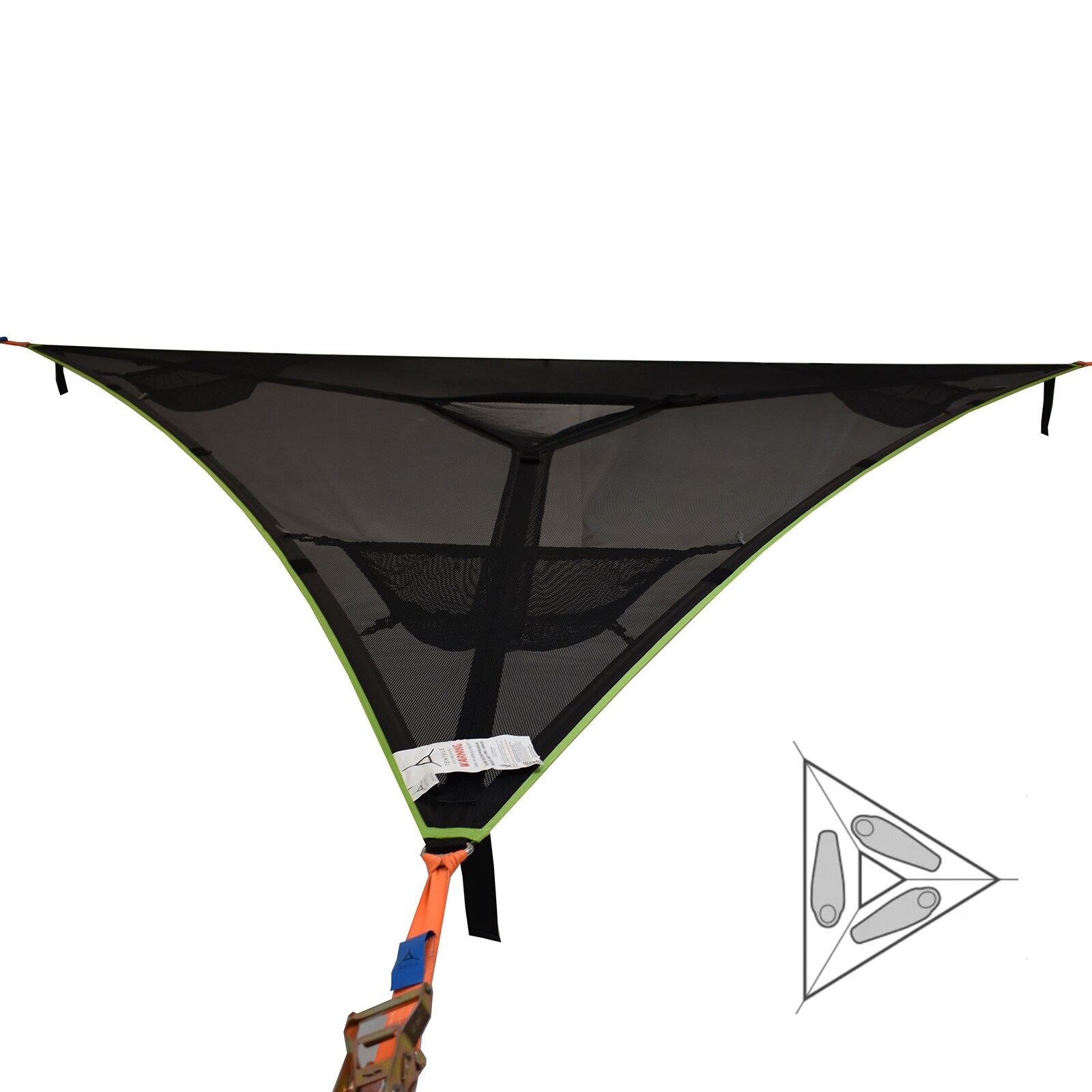 TENTSILE Hängematte Trillium 3 Personen Outdoor Trekking Dopppel Baumzelt 4x4 m Farbe: Green