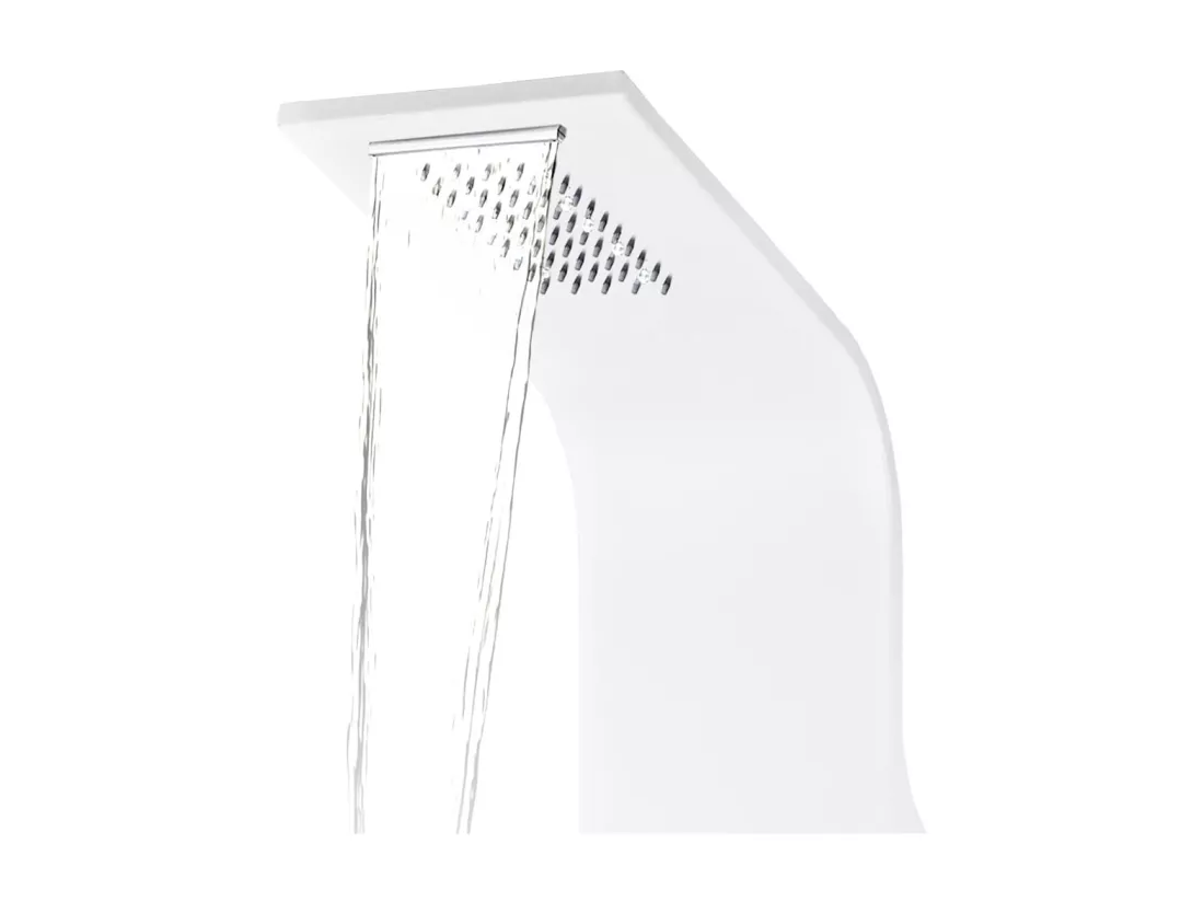 Panneau de douche pomme aluminium blanche 20 x 44 x 130 cm 02_0003430