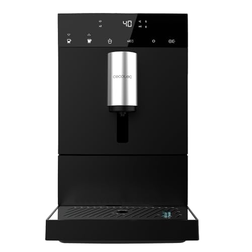 Cecotec Cafetière Superautomatique Compacte Cremmaet Compact. 1350 W, 19 Bars, Système de Chauffage par Thermobloc, Réservoir de 150 g de Café avec Moulin Intégré et 1,1 L, Nettoyage Automatique : Cuisine et Maison