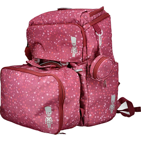 Danpen skoletaske - pink med hjerter