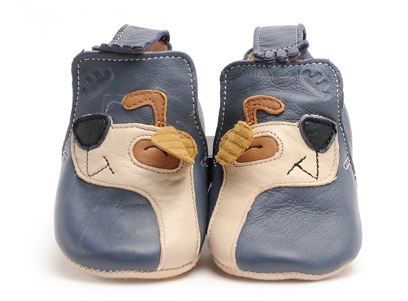 Easy peasy chaussons bebe my blublu chien oeil bleu