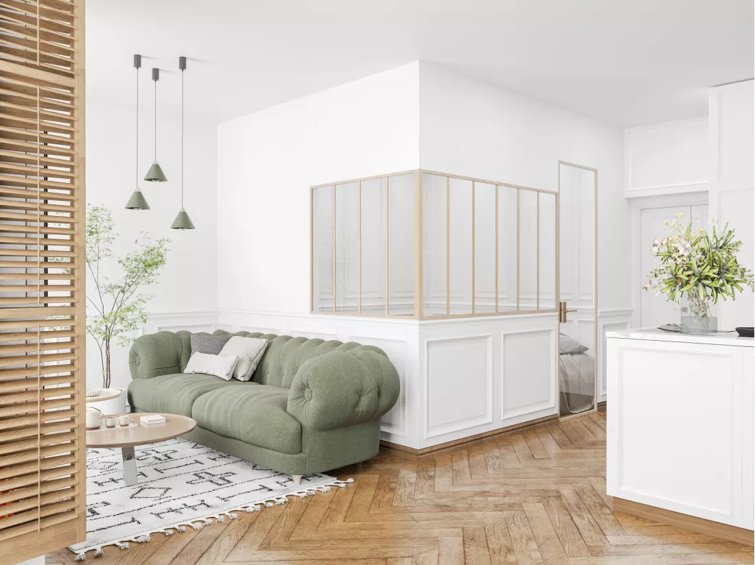 Verrière d'angle d'atelier en aluminium thermolaqué - L180 x L120 x H105 - Naturel clair - BAYVIEW