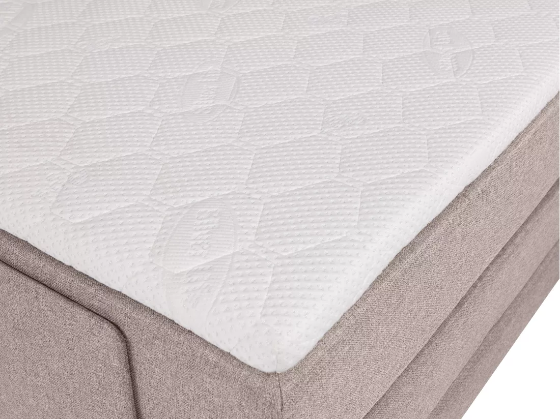 Ensemble complet boxspring tête de lit + sommiers relaxation électrique + matelas + surmatelas - 100 x 200 cm - Tissu - Beige - CASTEL II de PALACIO