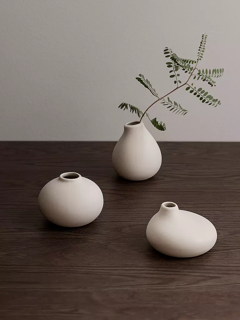 BLOMUS Set Keramik Vasen NONA 3-teilig White weiss