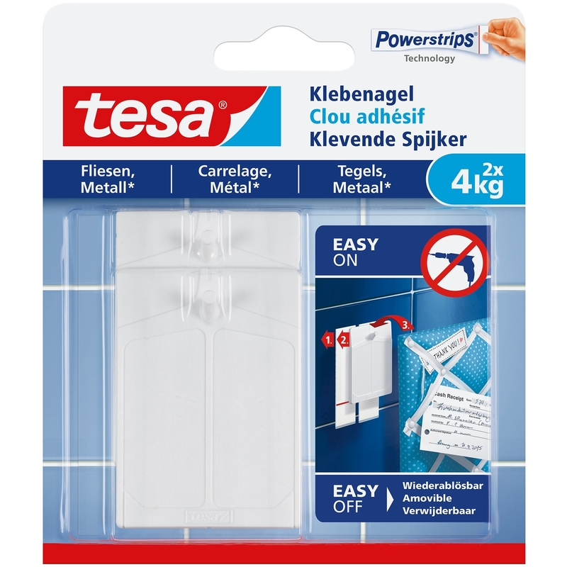 Tesa Klebenagel für Fliesen und Metall, 4 kg, 2 Stück