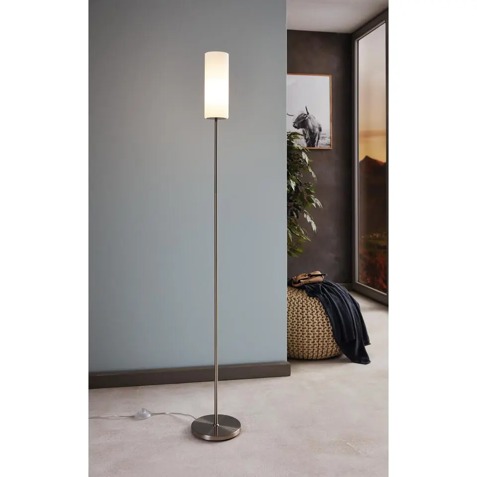 EGLO Troy 3 Vloerlamp - E27 - 153 cm - Grijs/Wit