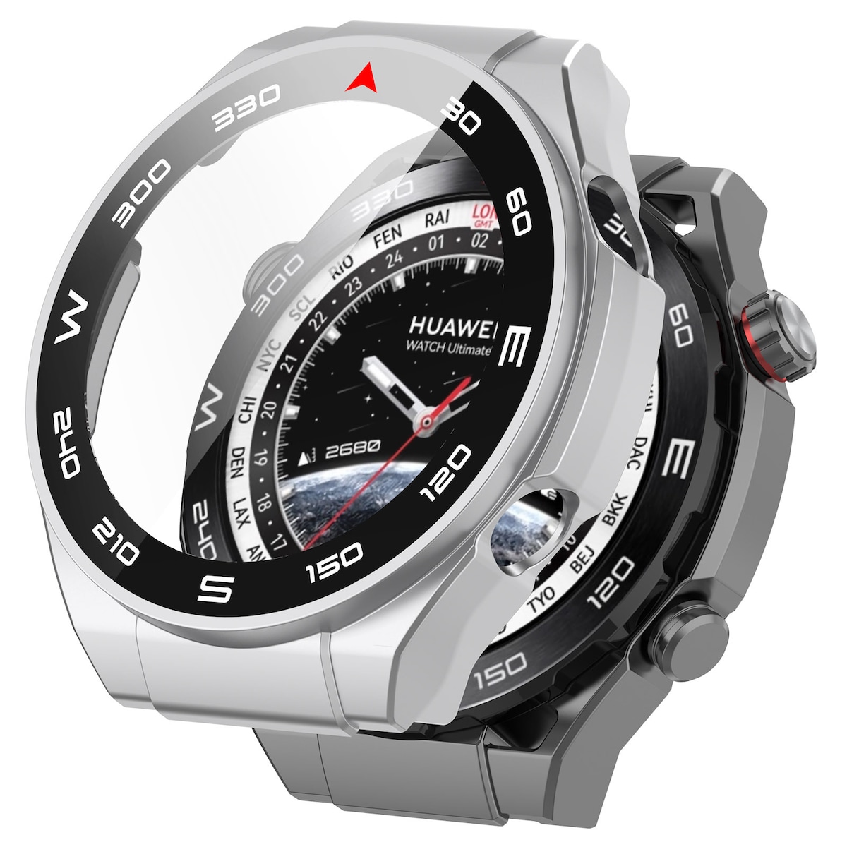 Smart klokkedeksel med skjermbeskytter Sølv Huawei Watch Ultimate