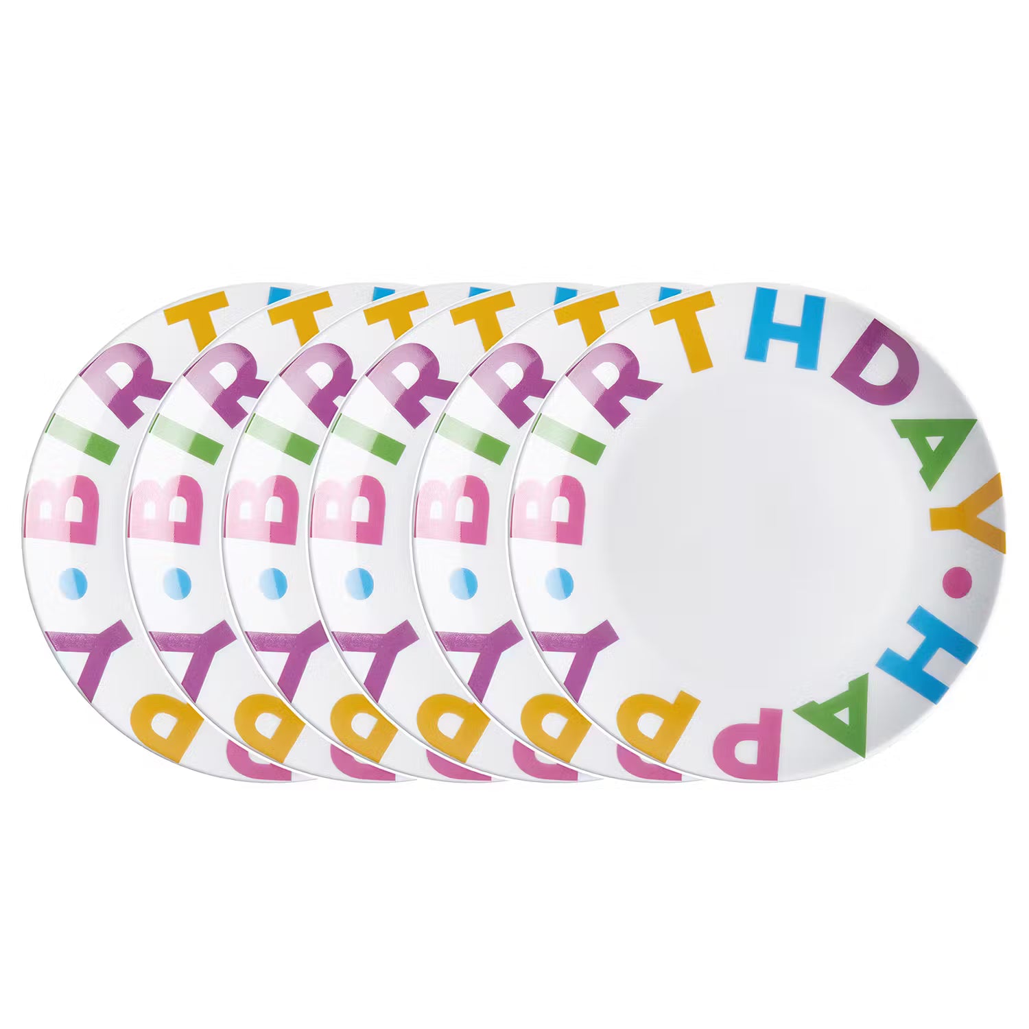HAPPY BIRTHDAY Teller 6er-Set