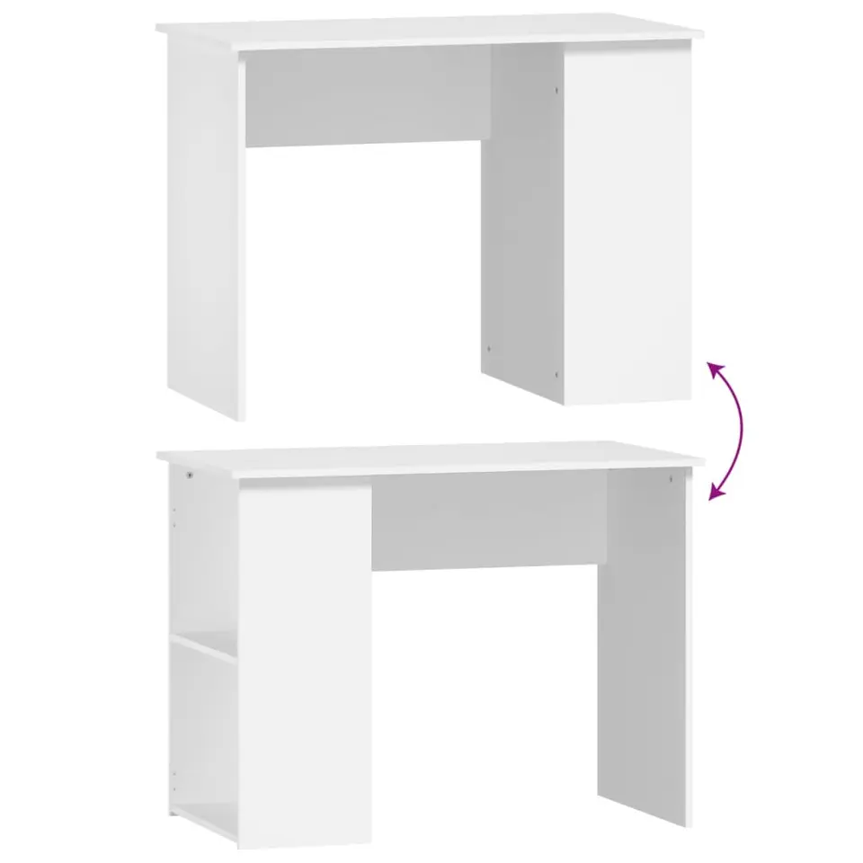 vidaXL - Bureau - Wit - Bewerkt hout