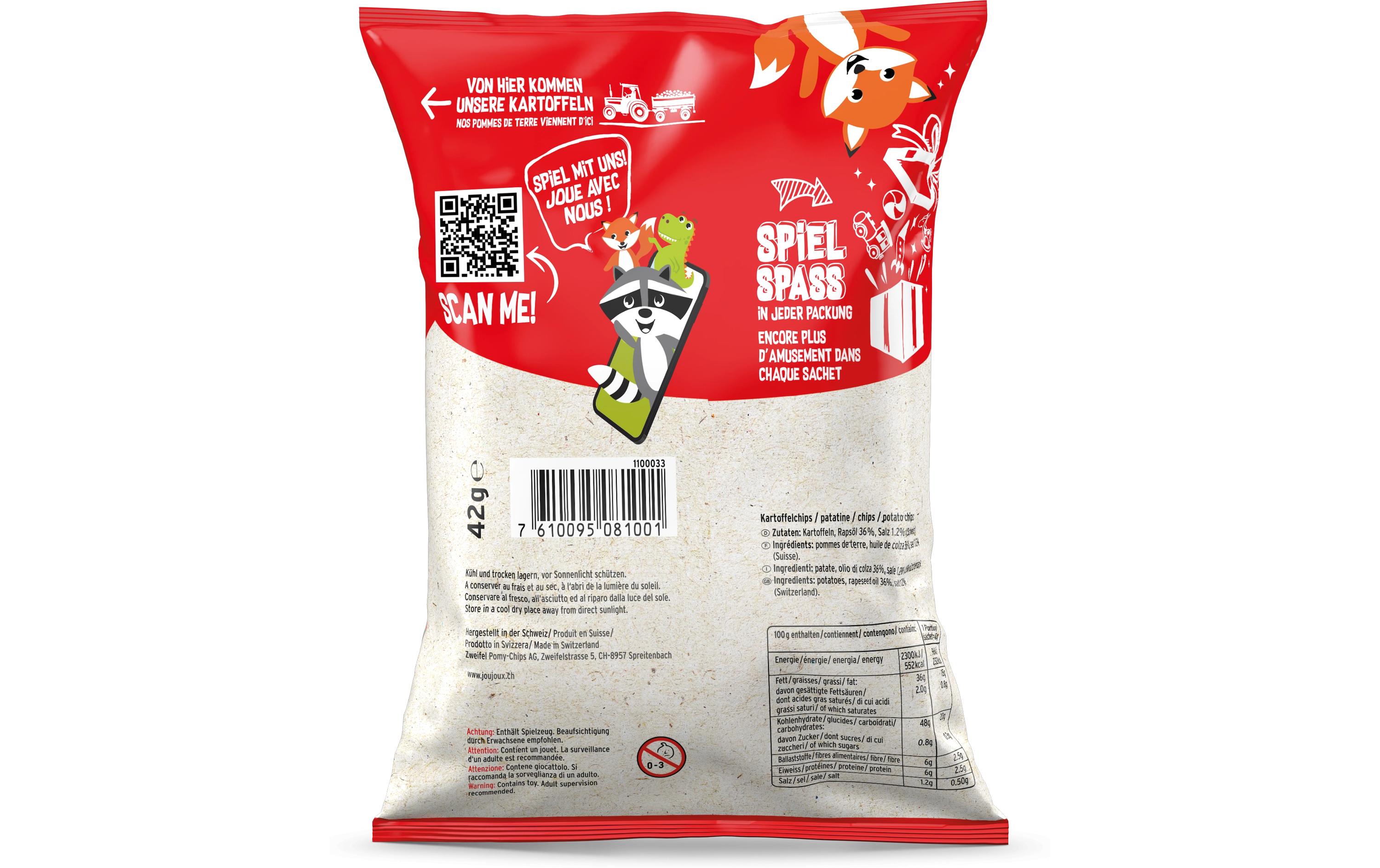 Chips JouJoux Nature 42 gKartoffel Chips mit würzig-salzigem Aroma