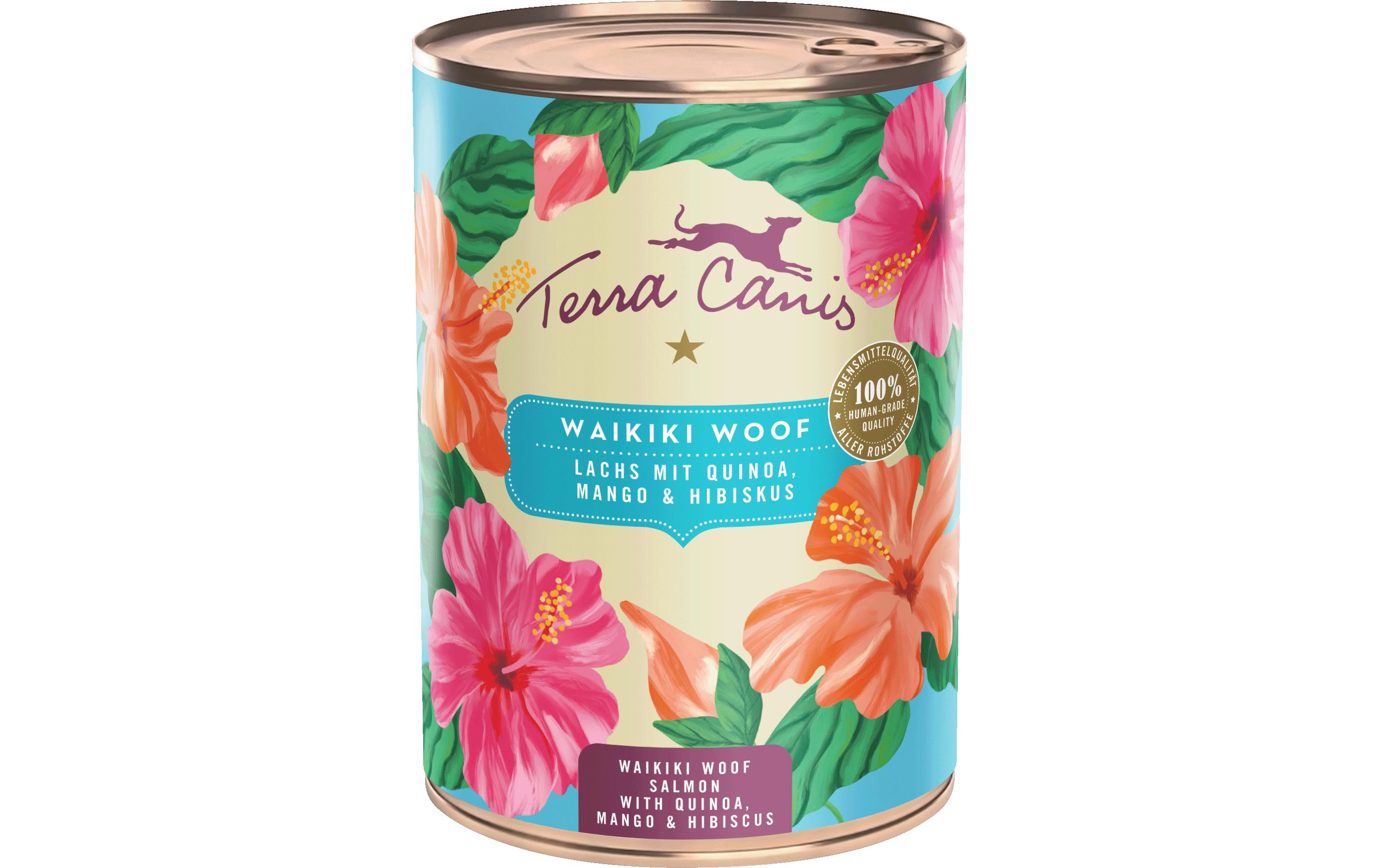 Nassfutter Flower Menu Waikiki Woof, 400 gErgänzungsfuttermittel für Hunde