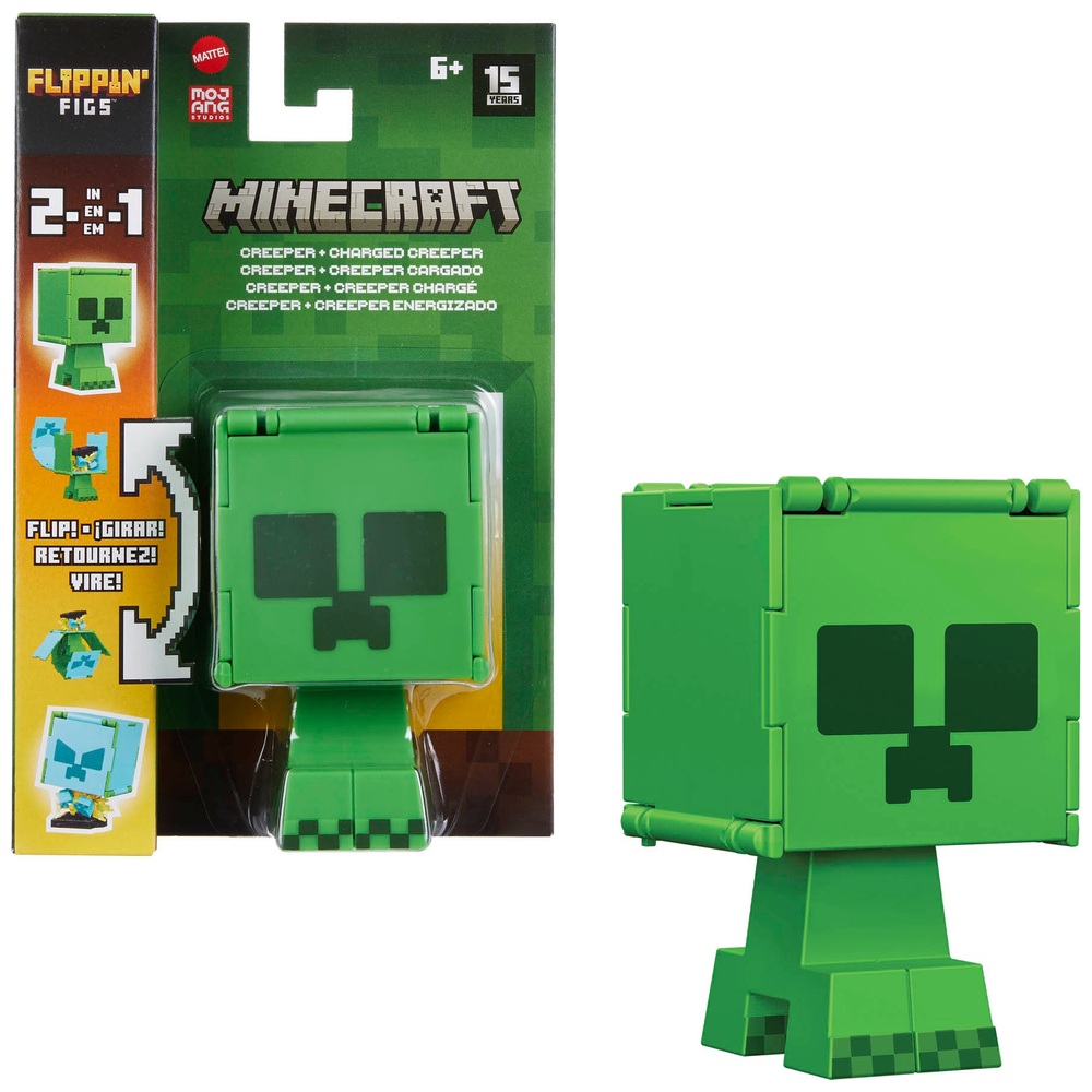 Minecraft 2-in-1 Creeper und Charged Creeper Flippin Figuren