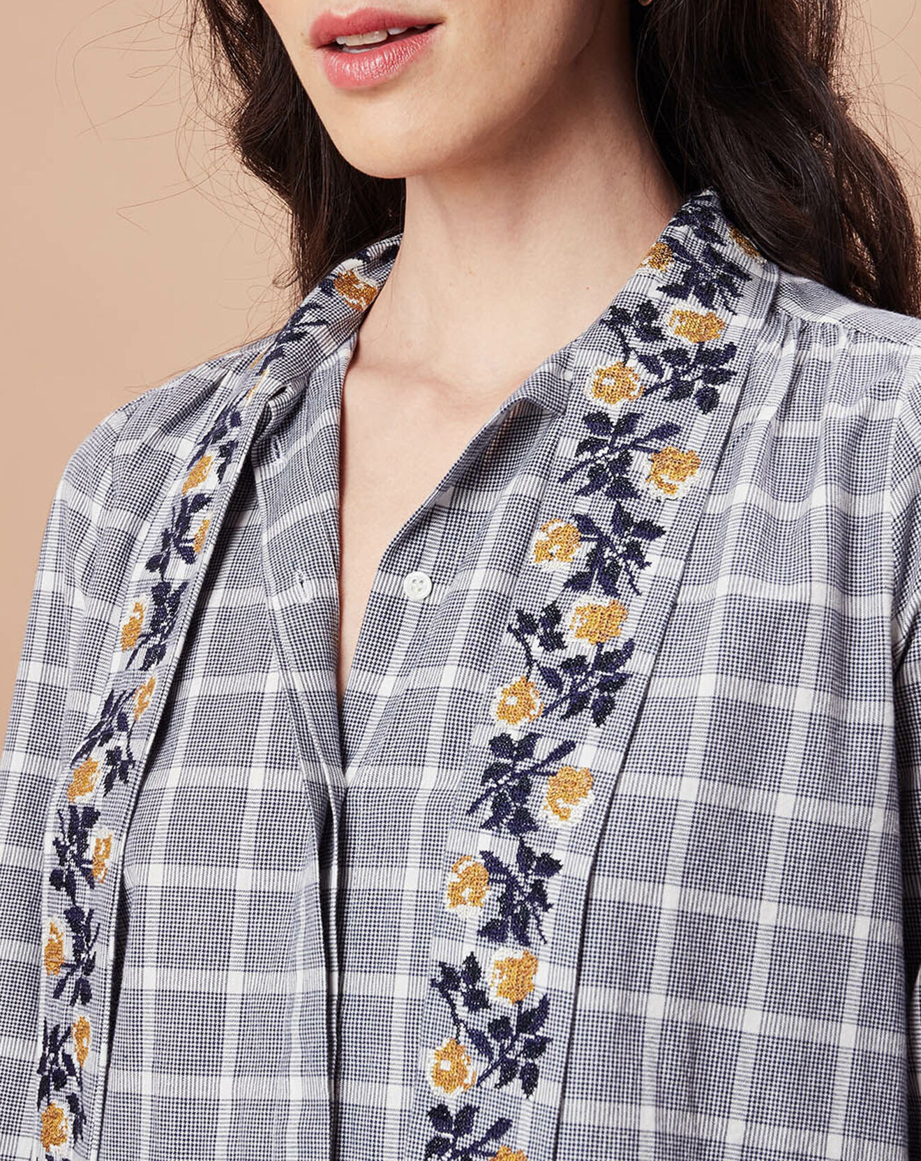 Inouitoosh Robe/Tunique Florencia en Coton blanc/marine