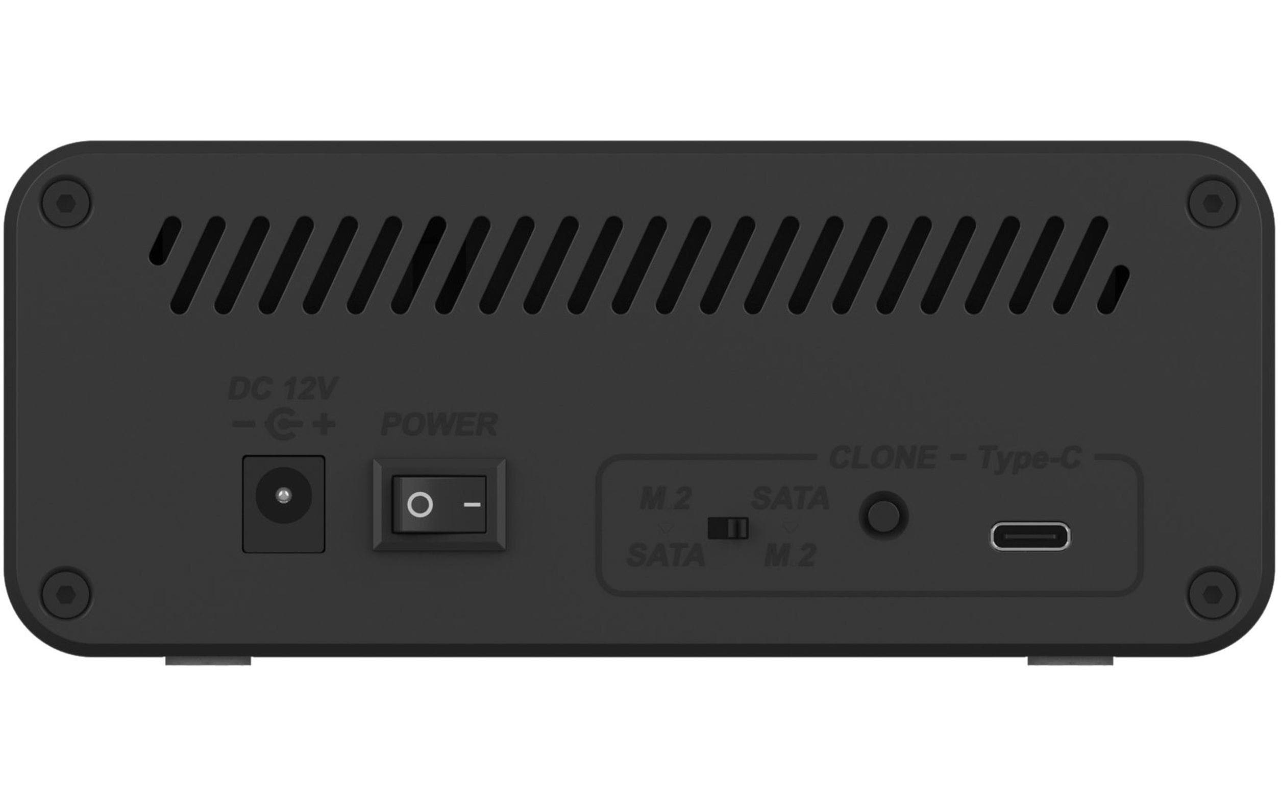 Docking- und Klonstation IB-2914MSCL-C31Docking- und Cloning-Station für M.2 NVMe SSDs und 2.5'' /3.5'' SATA SSDs/HDDs.