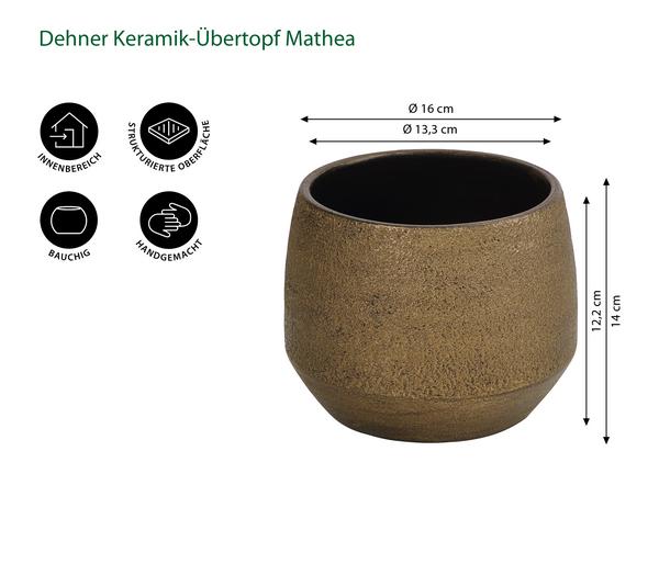 Dehner Keramik-Übertopf Mathea, bauchig,