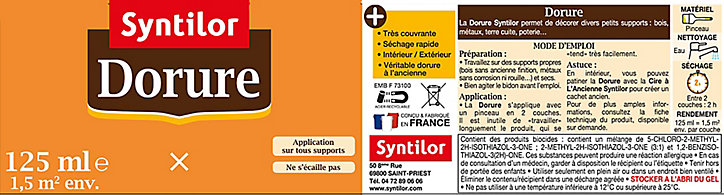 Dorure intérieur argent Syntilor 125ml