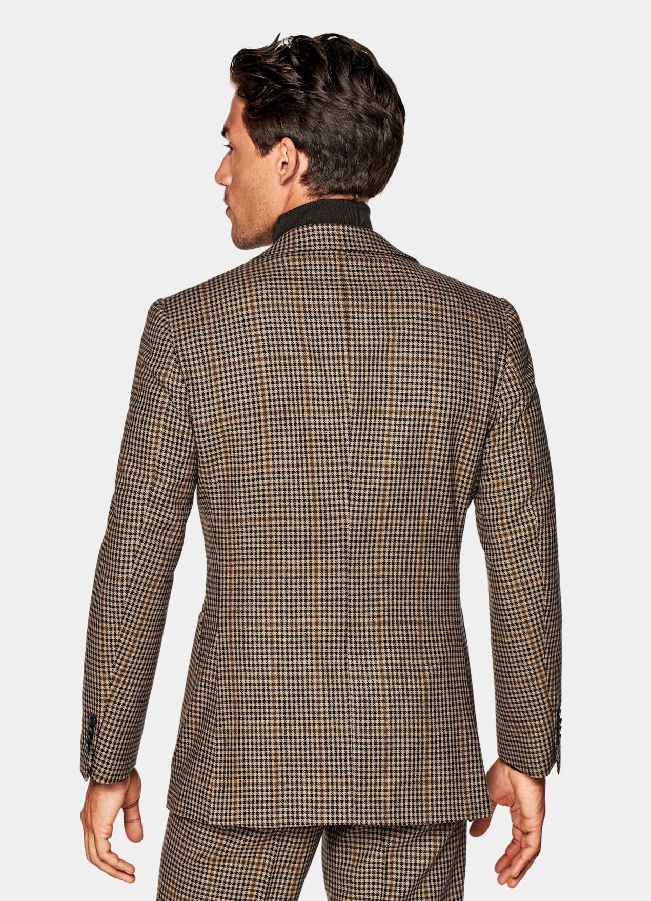 Costume Havana coupe Tailored marron moyen pied-de-poule