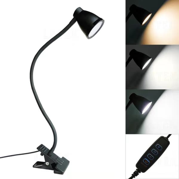 INF Leselampe / klipslampe med dimming 3000-6500K