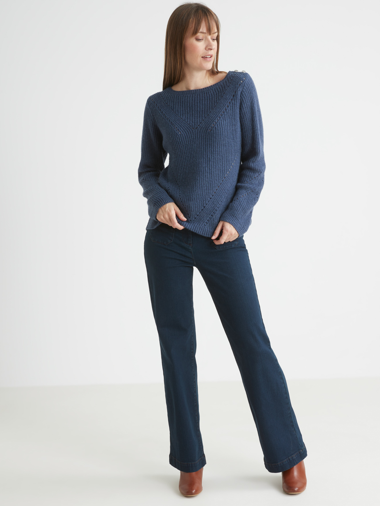 Pull en côtes perlées