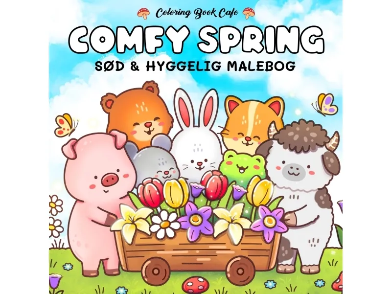Malebog: Comfy Spring - Cozy Coloring | Coloring Book Cafe