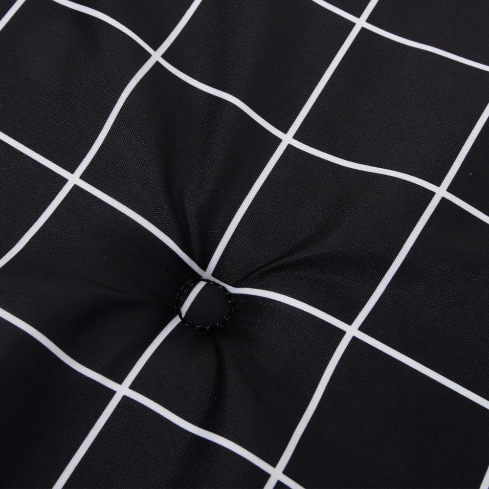 Coussins de chaise de jardin lot de 2 motif à carreaux noir