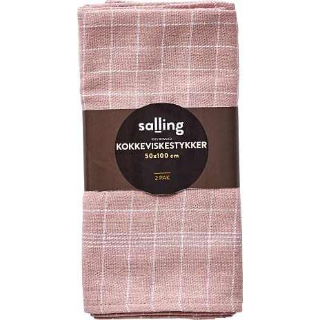 Salling kokkeviskestykke 2-pak - rosa med hvide tern