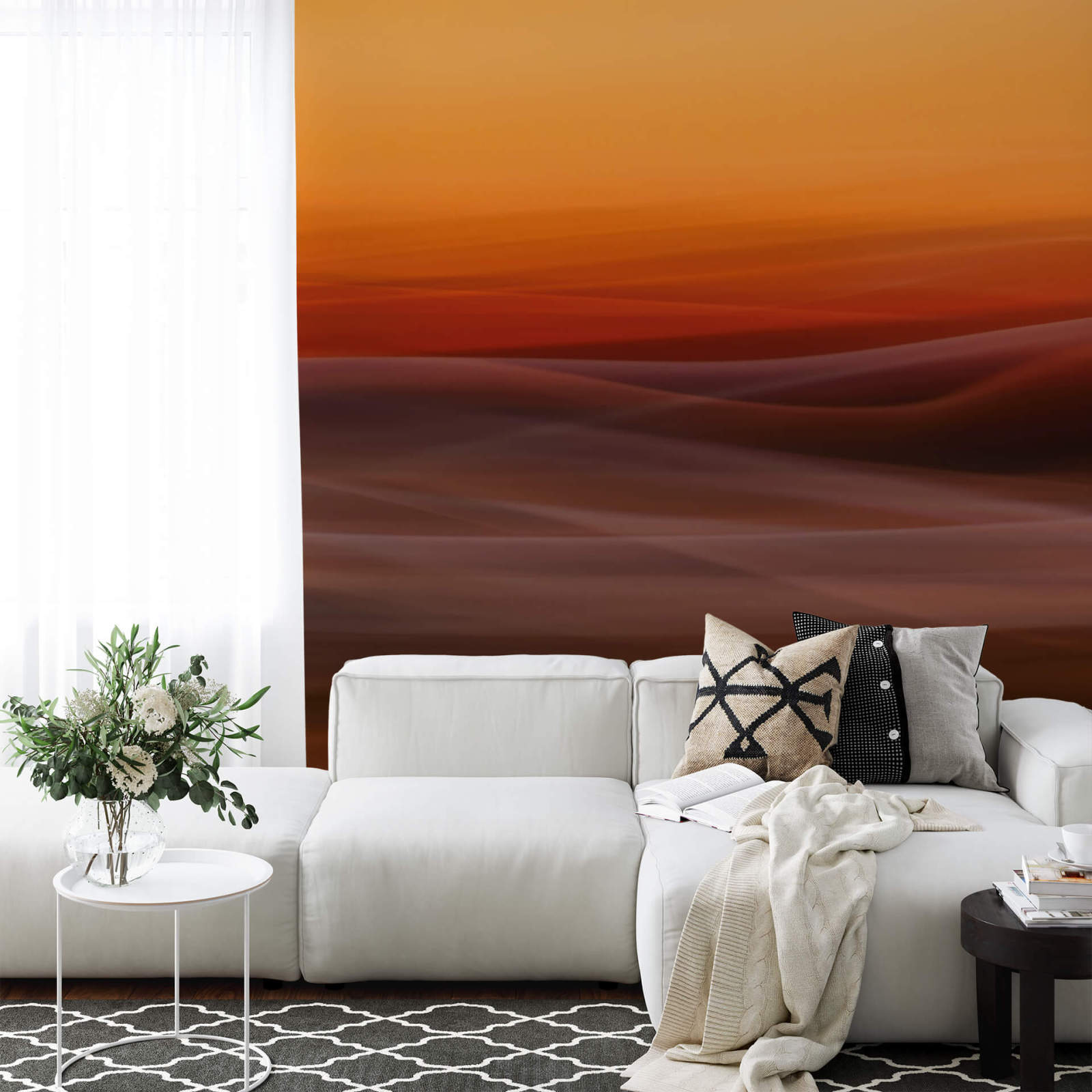 Fototapete DESIGNWALLS 2.0 - orange-gelb - Nebel - 2,6 Meter