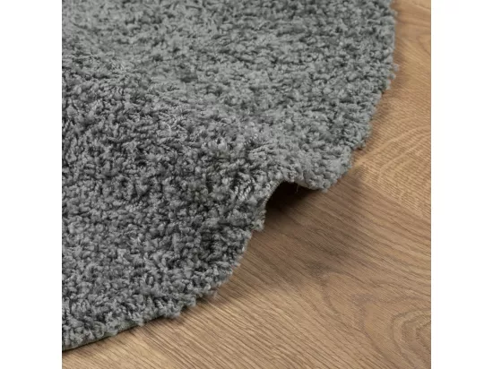 Tapis shaggy à poils longs moderne vert ø 80 cm