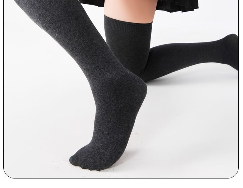uliaque - Plus Size Fleece Gevoerde Overknee Kousen
