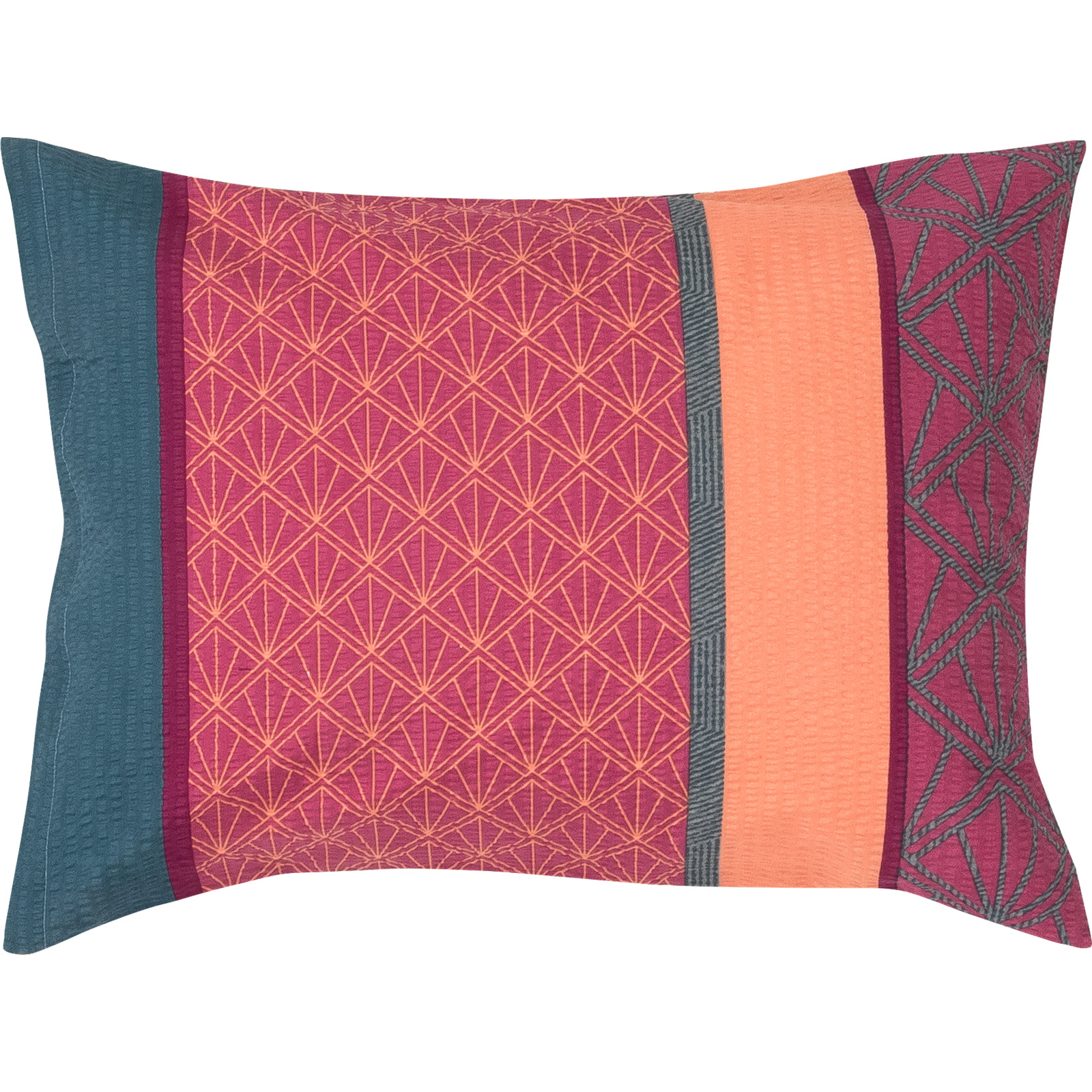 Bettwäsche Seersucker mit rotem Muster 200x210 2x65x65 Bettanzug Fra