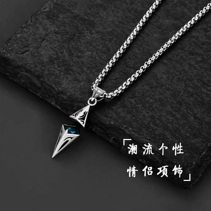 Malikasa - Bijpassende ketting met geometrische hanger en strass steentjes