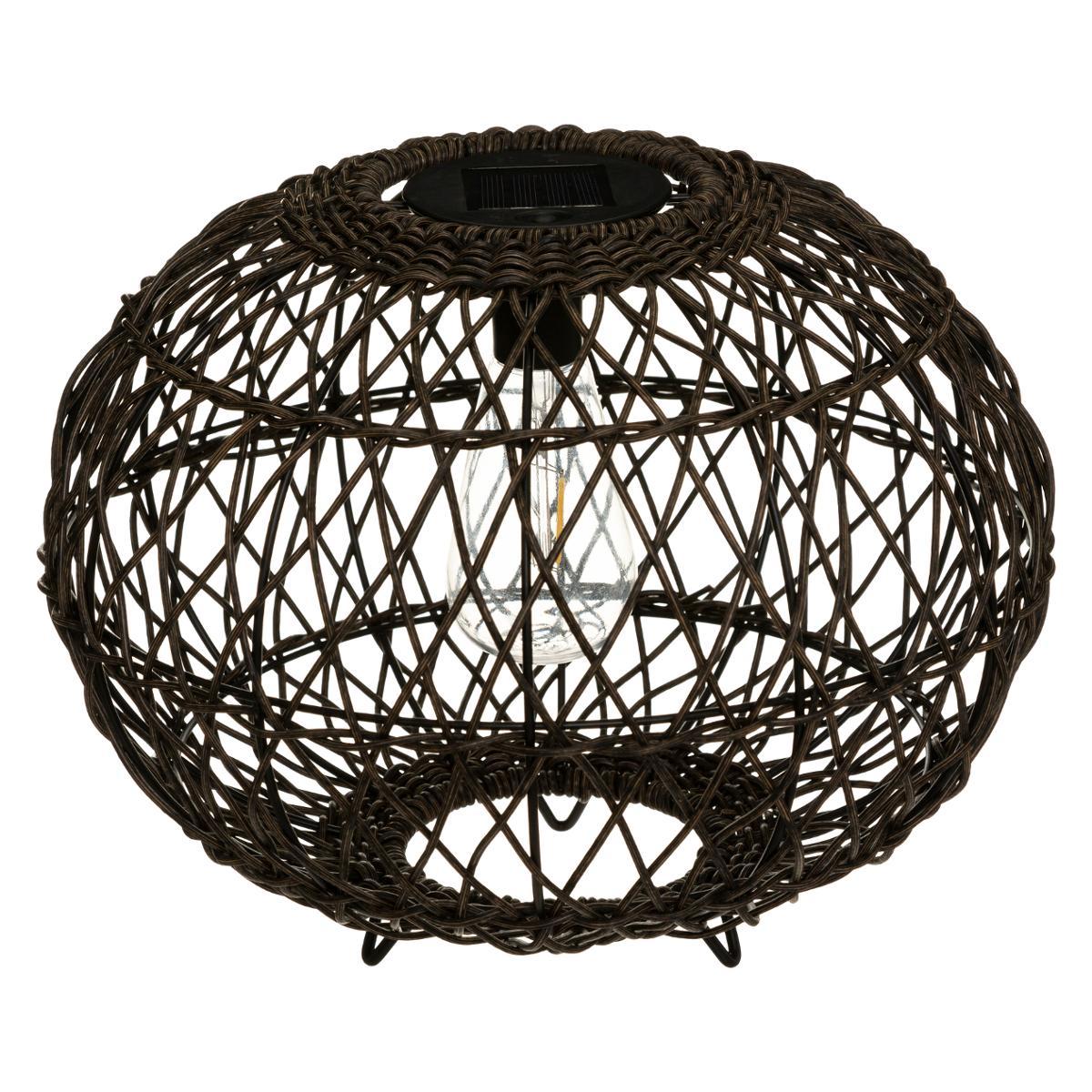 LAMPE BOULE SOLAIRE NATUREL NOIR PENY D.31CM