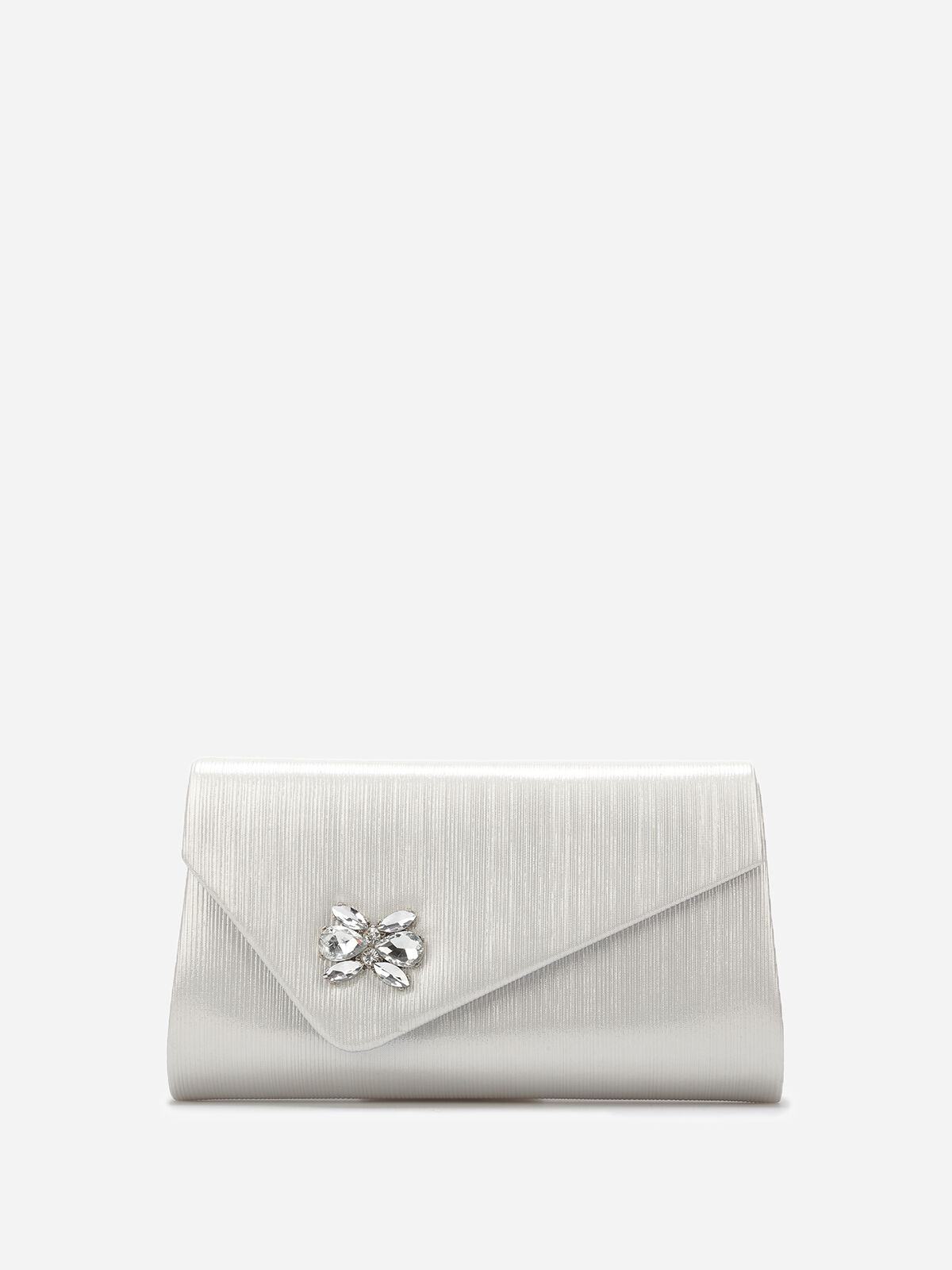 Pochette asymétrique à strass- Argenté